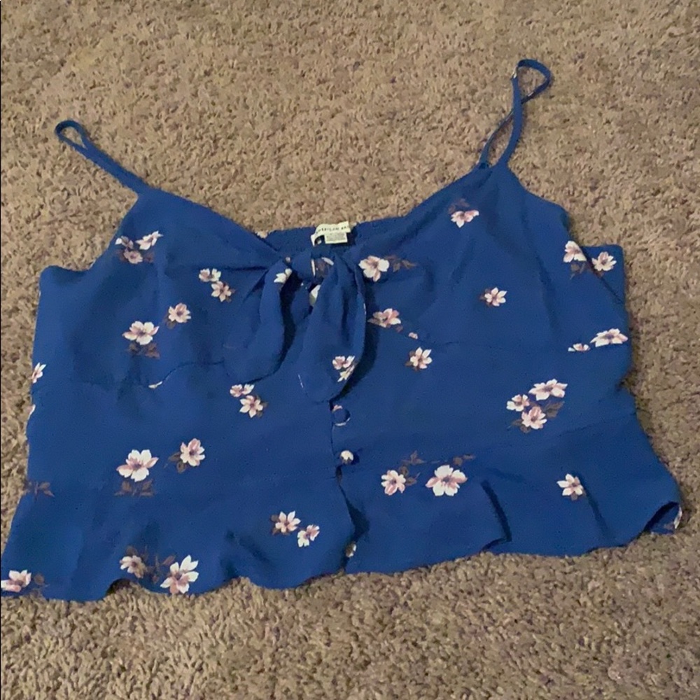 Blue flower tank top